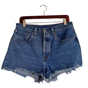 Levi’s 501 High Rise Cutoff Shorts Womens 30 Button Fly Raw Hem Vintage Festival